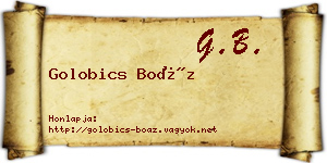 Golobics Boáz névjegykártya